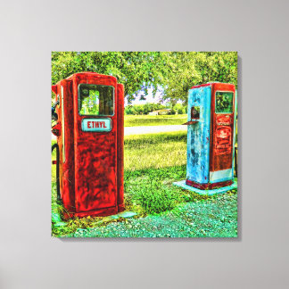 Vintage Gas Pump Photography Canvas