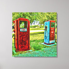 Vintage Gas Pump Photography Canvas