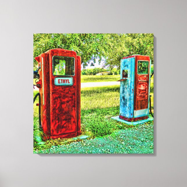 Vintage Gas Pump Photography Canvas (Framsida)