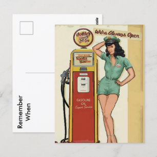 Vintage Gas Station, redigera vykort