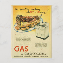Vintage Gas Stove Cooking Advertisement Vykort