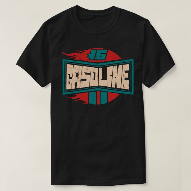 Vintage gasolingassignal, omstört t shirt (Design framsida)