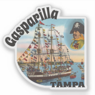 Vintage Gasparilla pirat frakt Klistermärken