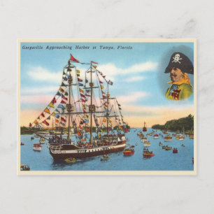 Vintage Gasparilla pirat frakt Vykort