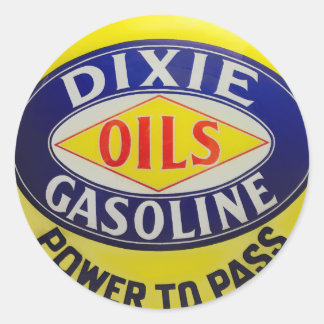 Vintage gaspump Dixie Oils Gasoline Hot rod ERA Runt Klistermärke