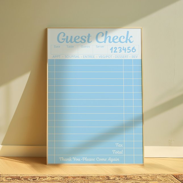 Vintage-gästcheckposter | Retro restaurangkonst Poster (Skapare uppladdad)