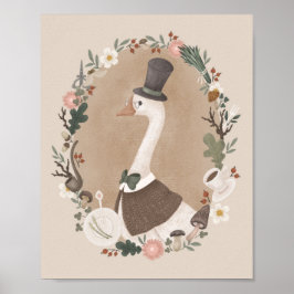 Vintage, gåstecken porträtt poster
