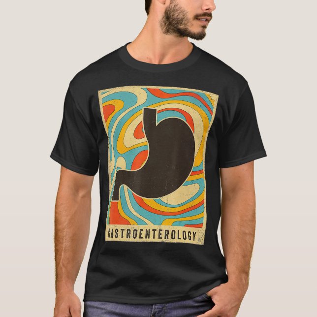 Vintage Gastroenterologi Retro Poster T Shirt (Framsida)