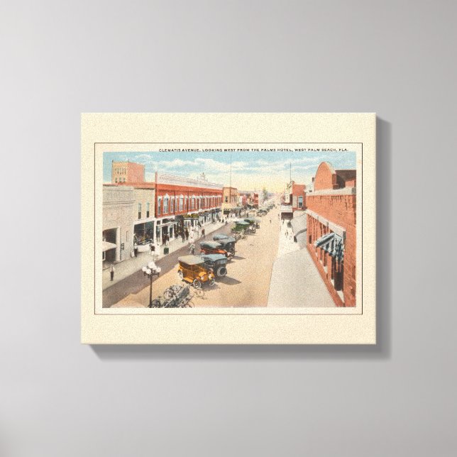 Vintage Gata scen, Väster Beach, Florida Canvastryck (Framsida)