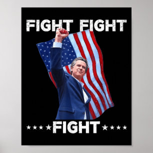 Vintage Gavin Newsom Fight Fight För manar Wom Poster