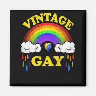 Vintage Gay HBTQ+ Månaden för HBTQ+-stolthet Regnb Magnet