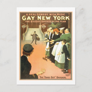 Vintage Gay New York Theater Poster Vykort