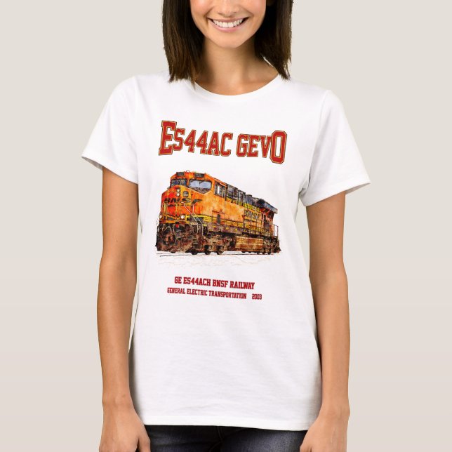 Vintage GE ES44AC GEVO Diesel Locomotive T Shirt (Framsida)