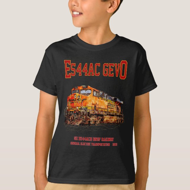 Vintage GE ES44AC GEVO Diesel Locomotive T Shirt (Framsida)