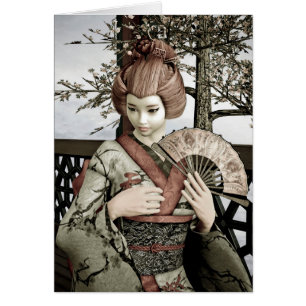 Vintage Geisha Hälsningskort