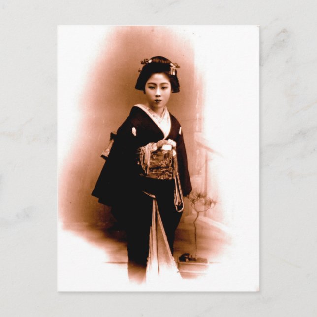 Vintage Geisha i Kanegawa Vykort (Framsida)