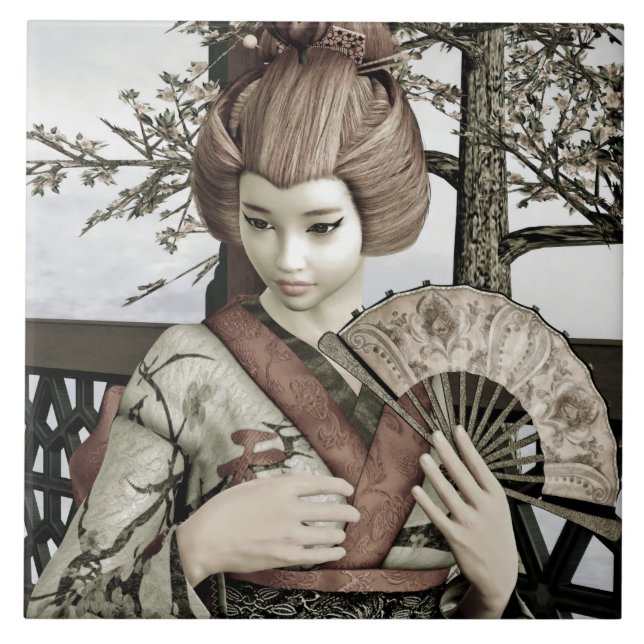 Vintage Geisha Kakelplatta (Framsidan)