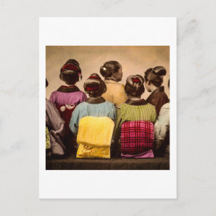 Vintage Geishas in Colorful Kimonos and Obis Vykort