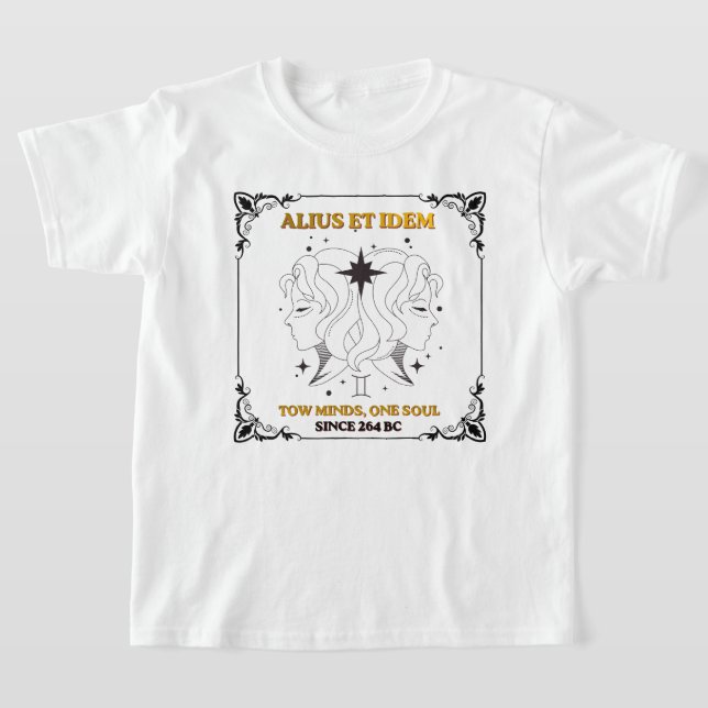 Vintage Gemini Zodiac tarotkortaffisch  T Shirt (Laydown)