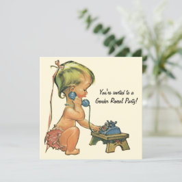 Vintage Gender Visa inbjudan till babyvisningsprog