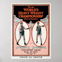 Vintage Gene Tunney mot Jack Dempsey Poster