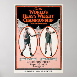 Vintage Gene Tunney mot Jack Dempsey Poster
