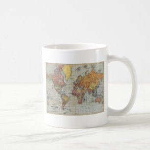 Vintage General Karta i världen Kaffemugg
