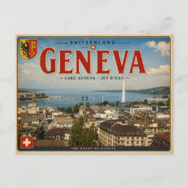 Vintage Genève - Schweiz - Genèvesjön Vykort