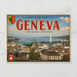 Vintage Genève - Schweiz - Genèvesjön Vykort