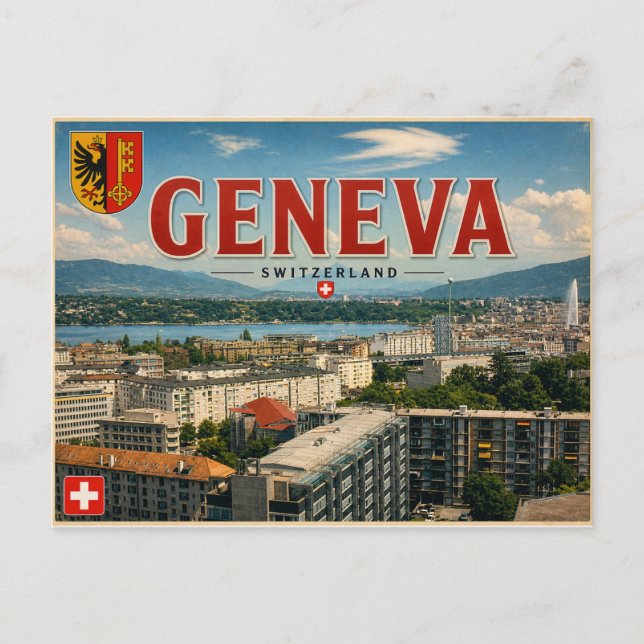Vintage Genève - Schweiz vykort (Framsida)