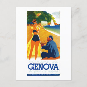 Vintage Genova Italien Turism Vykort