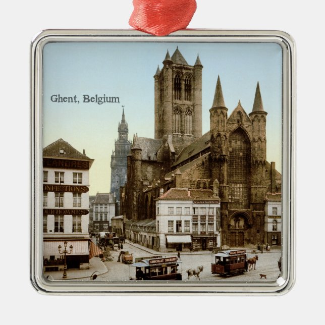 Vintage - Gent, Belgien Julgransprydnad Metall (Framsidan)
