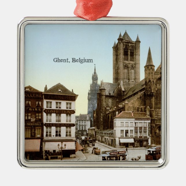 Vintage - Gent, Belgien Julgransprydnad Metall (Framsidan)
