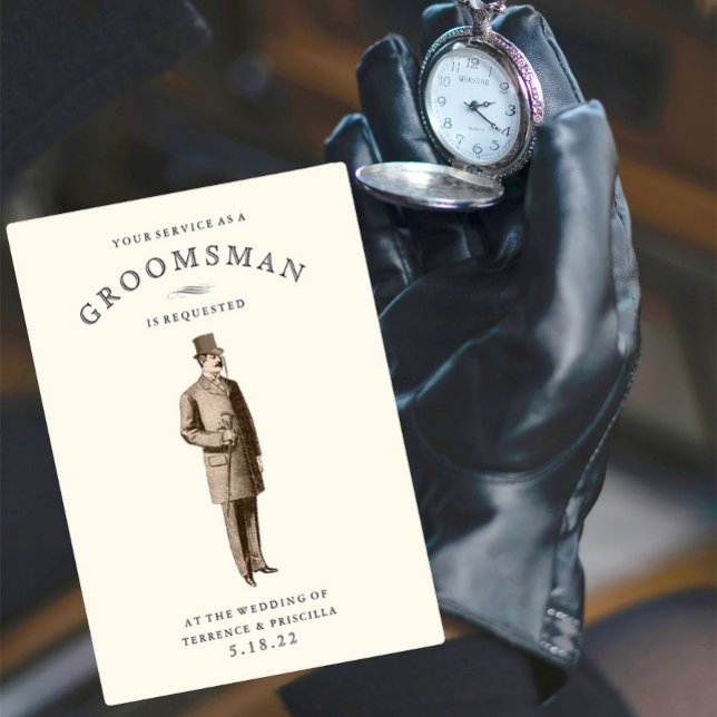 Vintage Gent | Kort för Groomsman-begäran (Skapare uppladdad)