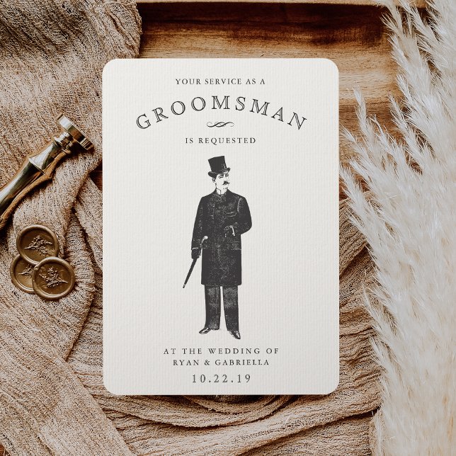 Vintage Gent | Kort för Groomsman-begäran (Skapare uppladdad)
