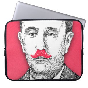 Vintage gentleman with Funny Rosa Mustache Laptop Sleeve