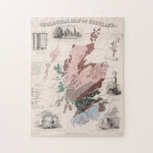 Vintage Geological Karta of Scotland (1850) Pussel