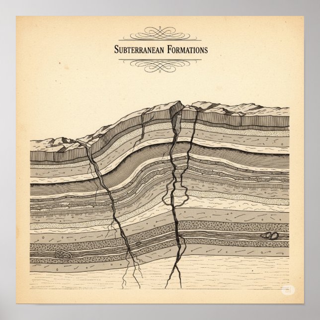 Vintage Geological Strata Poster (Framsidan)