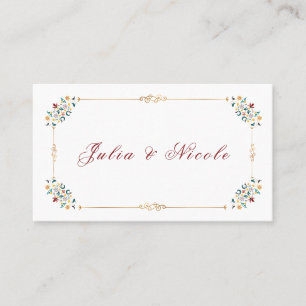 Vintage Geometri Intricate Classical Motif Bröllop Placeringskort