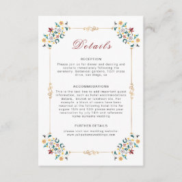 Vintage Geometri Intricate Classical Motif Bröllop Tilläggskort