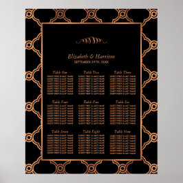 Vintage Geometric Art Deco Gatsby Bröllop Seatby Poster