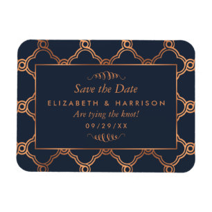 Vintage Geometric Art Deco Gatsby Save Date Magnet