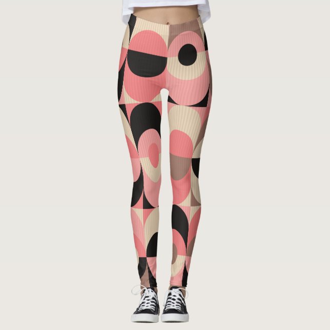 Vintage Geometric: Classic Seamless Mönster Leggings (Framsida)