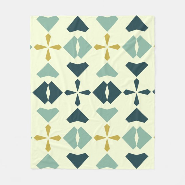 Vintage Geometric Mönster Fleecefilt (Framsidan)