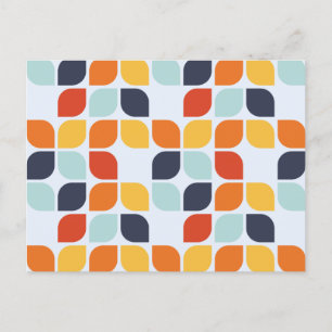 Vintage Geometric Mönster Helg Vykort