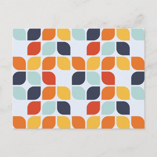 Vintage Geometric Mönster Helg Vykort (Framsida)