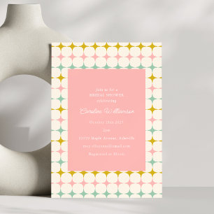 Vintage Geometric Pastel MCM Rosa Möhippa Inbjudningar