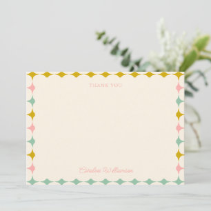 Vintage Geometric Pastels Personlig Baby Shower Tack Kort
