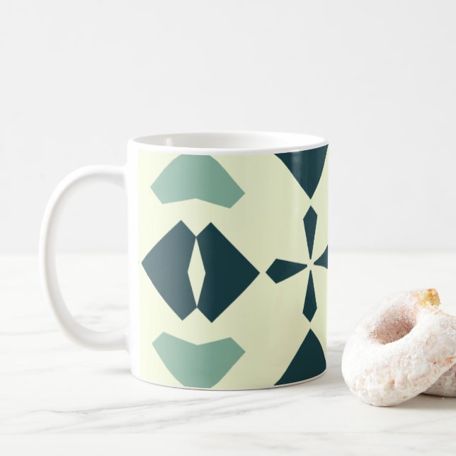 Vintage Geometric Pattern Kaffemugg (Med munk)