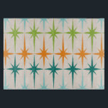 Vintage Geometric Starbursts Glass Clearboard<br><div class="desc">Vintage. Geometrik. Starburger. Om du kärlek någon av de där ord, är den här Vintagen Geometric Starbursts Glass Cutter Board till dig. Den moderna designen i mitten av århundradet har en gräddbakgrund med turkoshalter, kalkgrönt, orange och tealstjärnor. Modet är utformat så att det passar perfekt ihop med märkliga Lilla Onions...</div>